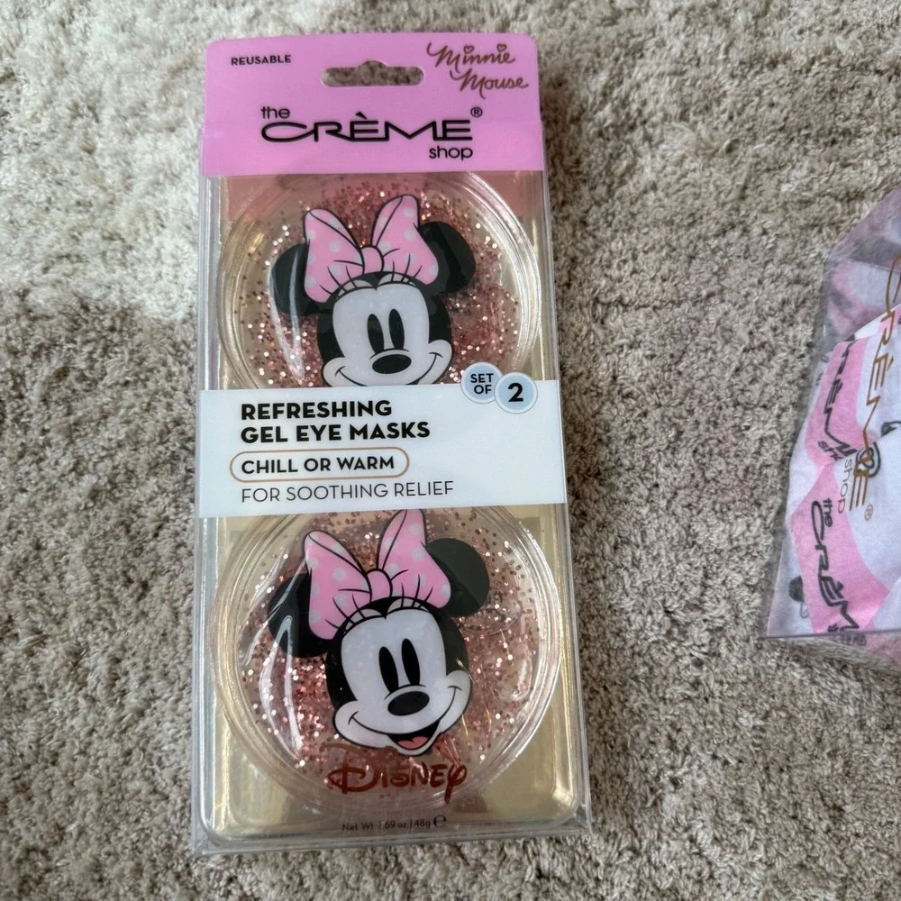 Disney The Creme Shop‎ Minnie Mouse Spa Set Sleep Mask Gel Eye Mask Turban 5pc